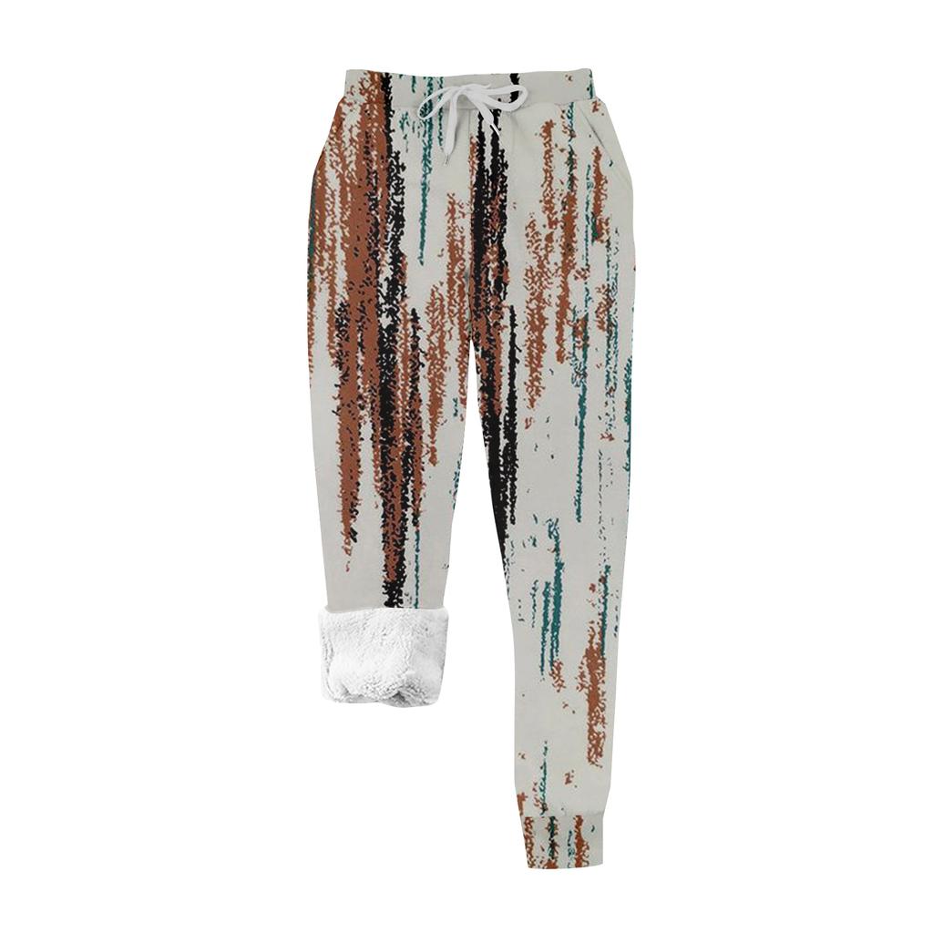 Women's Casual Fashion Home Christmas Print Plush Sweatpants