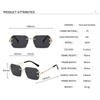 Vintage Rimless Irregular Square Sunglasses Fashion Women Men Luxury Brand Designer Sun Glasses Retro Gradient Lady Shades UV400