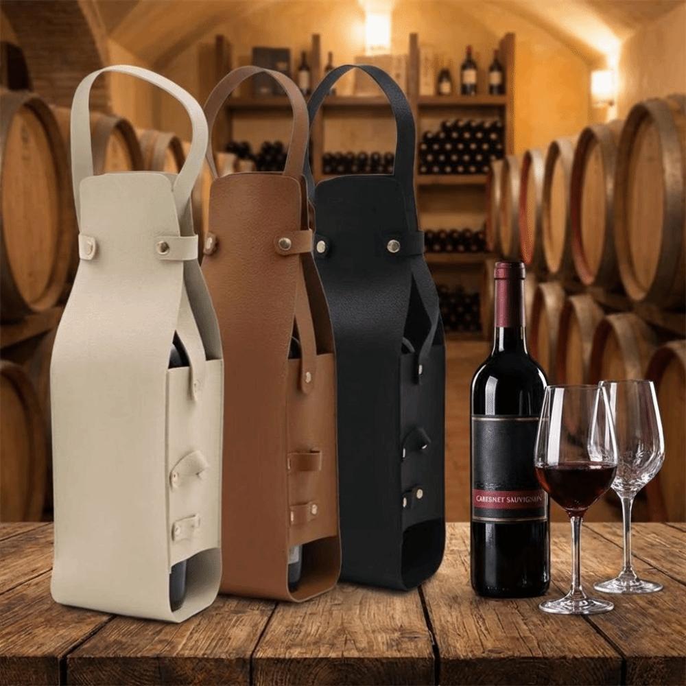 Waterproof PU Wine Tote Lightweight Champagne Beer Gift Bags Portable Wine Bag Wedding