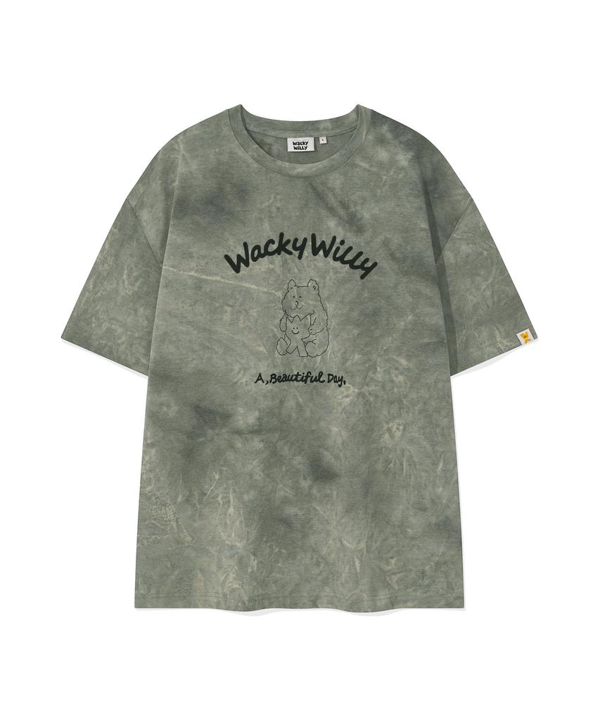 WACKY WILLY Kiki & Bear Printed Short Sleeve T-Shirt Charcoal