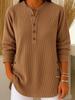 European & American 2025 Autumn/Winter V-Neck Button Casual Loose Long Sleeve Women's Top