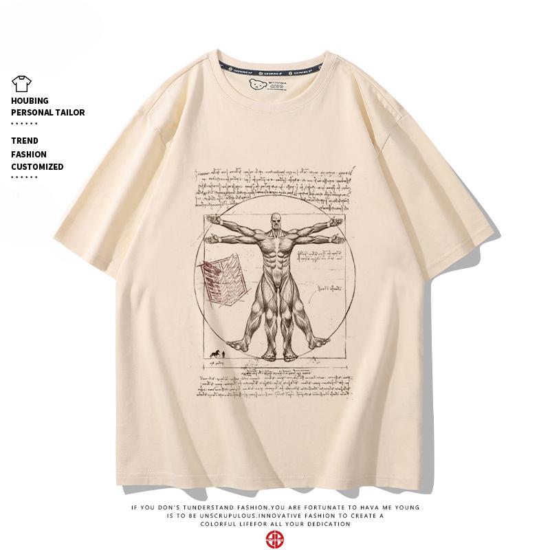 Summer 100% Cotton T-shirt Attack Giant Wings of Freedom Clothing Sergeant Alan Mikasa Around Short-sleeved Men