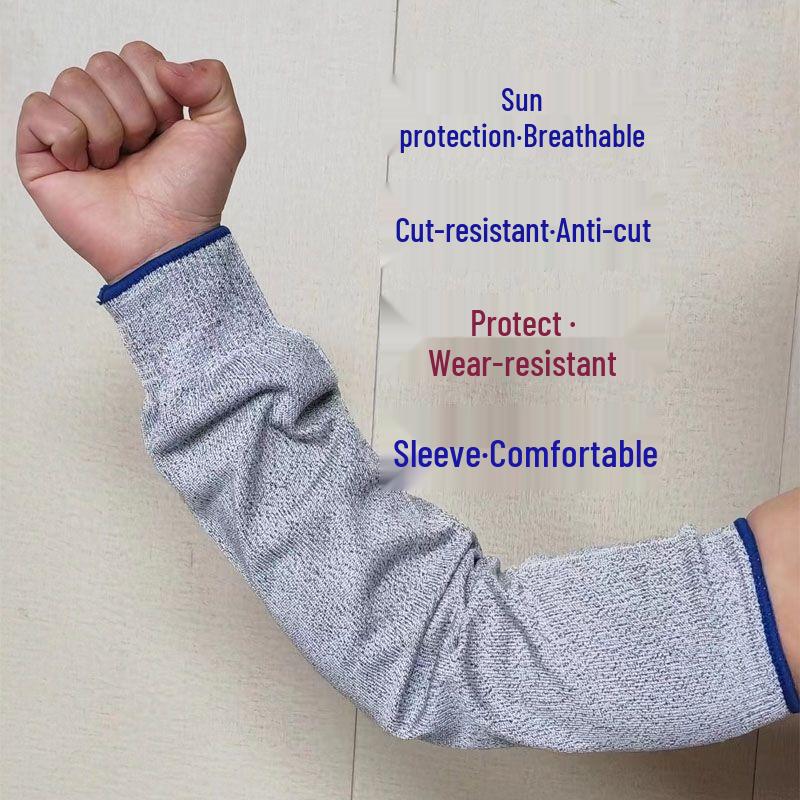 Level 5 Cut-Resistant HPPE Arm Sleeves with Thumb Hole - Scratch-Resistant Protective Guards