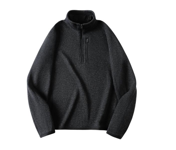 

New Unisex Half-Zip Fleece Sweatshirt: Budget-Friendly, Quick-Drying, Warm, Thick Lamb Wool for Autumn/Winter XS: 90-120 jin