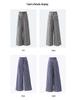 Women's High Waist Plaid Wide-Leg Casual Pants - Autumn Button-Down Style