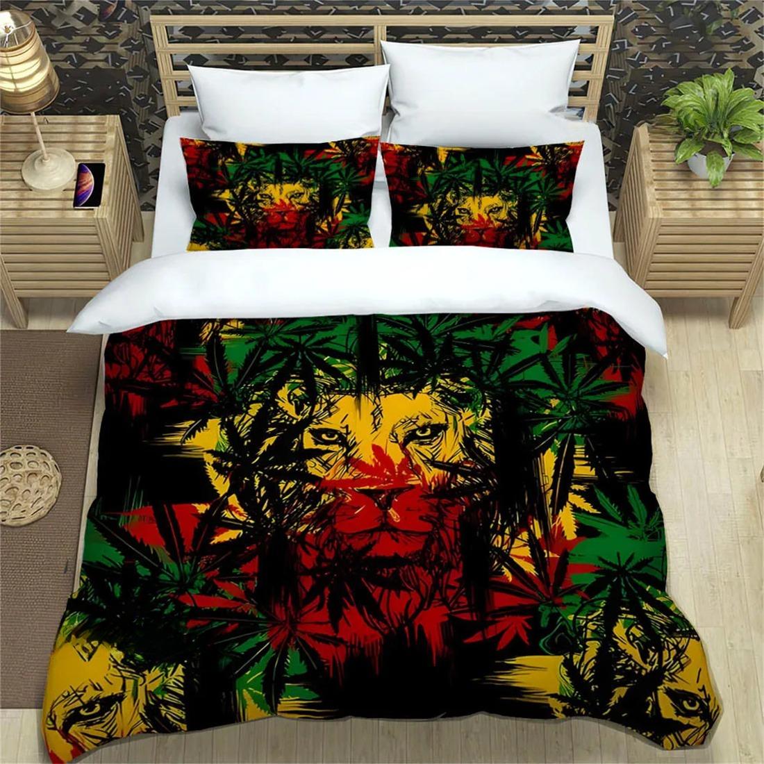 

Lion Duvet Cover Sets With Zipper, Animal Floral Print Bedding Set For Kids Youth Adult Modern Lion Quilt Cover Decor Room 135*200cm