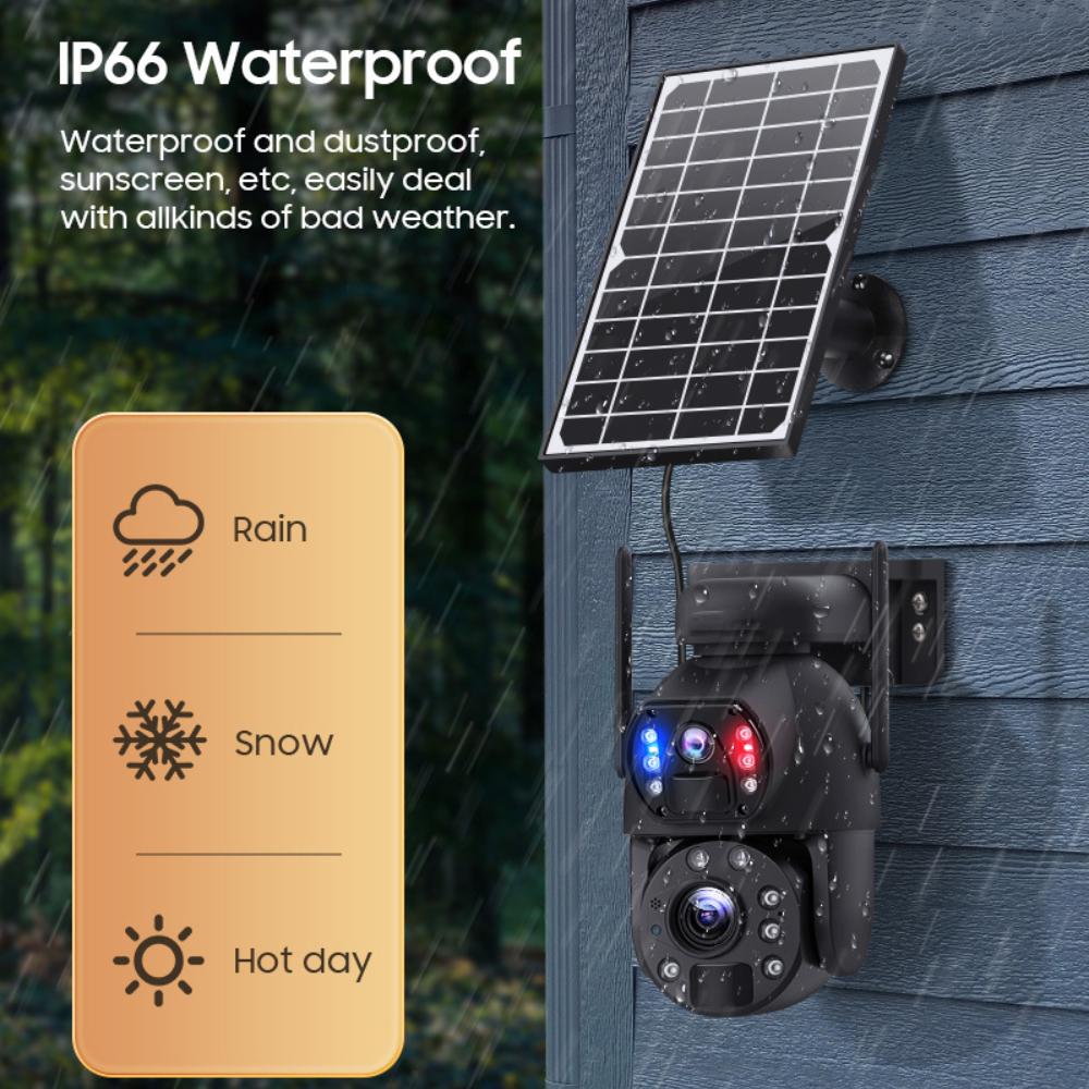 10x/20x Zoom 4G/WIFI Solar Powered Camera, HD Night Vision Security Camera, Solar Panel, PIR Human Motion Detection Monitor