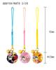 Flower Chirimen Fortune Bell Japanese Chirimen Netsuke Keychain 2 [Zune] (8mm) (3-piece Set) (Indigo, Yamabuki, Sakura)