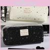 Korean Style Large Capacity Pencil Case With Fabric Material For Students And Office Use