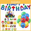 Vibrant Super Mario Theme Party Decoration Bunting Balloons Cake Topper