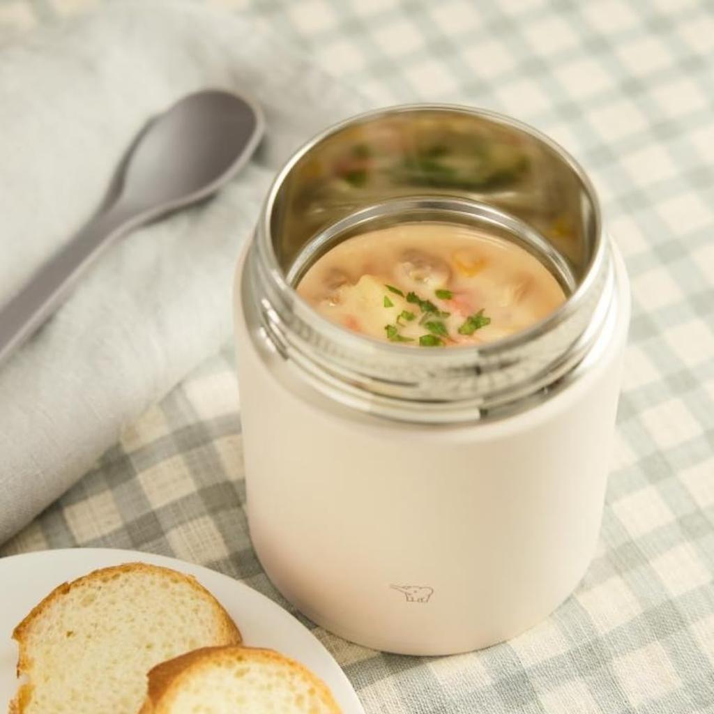 Zojirushi Soup Jar SW-KA52-CM 520ml Wide Mouth Easy to Clean Seamless Spout Beige Bento