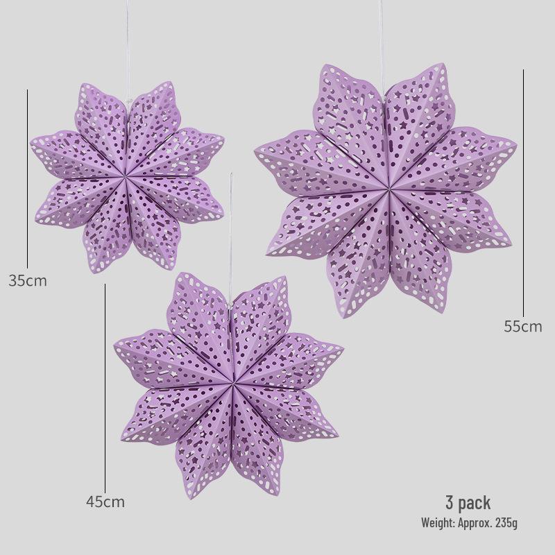 NUCHI Nordic 3D Origami Snowflake Pendant Christmas Tree Decoration. фиолетовый