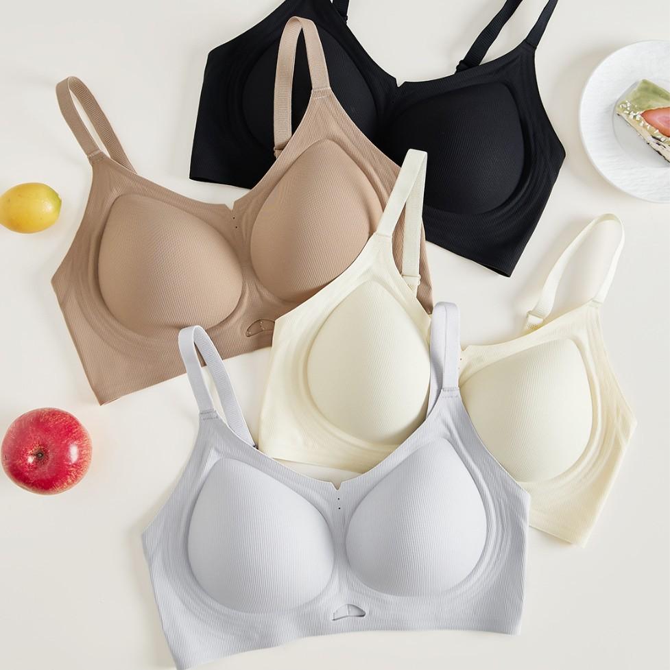 Threaded Light and Breathable Bra, Gathered Jelly Strips, Soft Support, Beautiful Back, No Traces, Closed Breasts, High Elastic and Non-slip Bra Cover