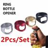2PCS Stainless Steel Creative Versatile Cool Finger Ring Bottle Opener Bar Beer Tools(  Color Random