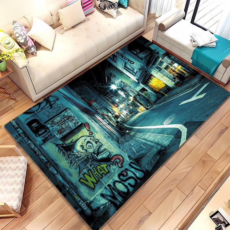 Colourful Graffiti 3D Printing Area Carpets for Home Living Room Kids Bedroom Sofa Doormat Kitchen Floor Rugs Anti-slip Decor