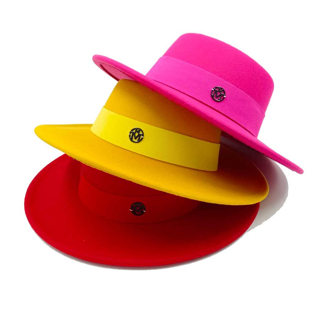 Fedora Autumn And Winter Hat Letter Accessories French Retro Punk Men And Women Wide Brim Hat Gorras Hats For Man