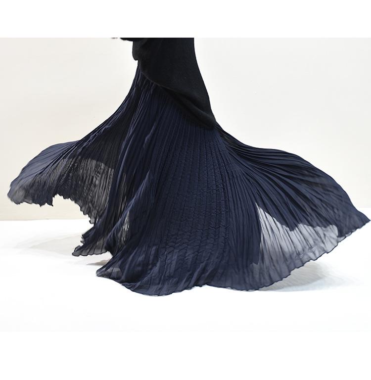 2025 Eleganter Chiffon-Midikleid mit 6 Meter breitem Saum für Damen, A-Linie, für Frühling/Sommer