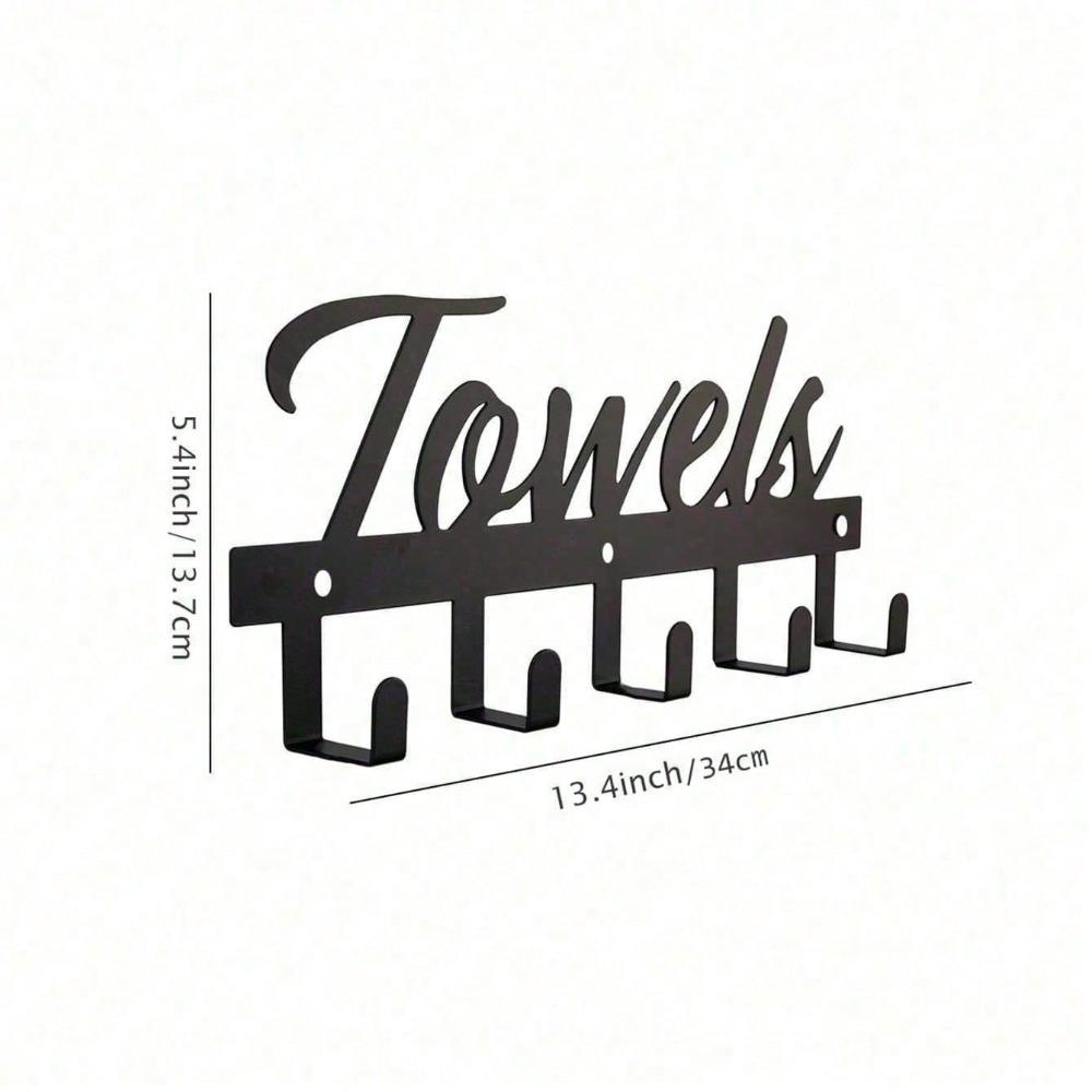 

Wrought Iron Wall Hook Farmhouse Entryway Organizer Vintage Letter Shape Coat Rack Space Saving Storage for Hats Keys Towels Hallway Bedroom Decor TY2791-02