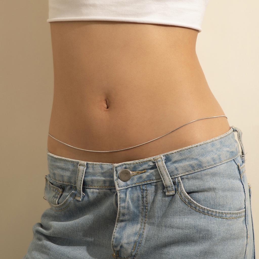 Catena della pancia estetica vintage sexy perline sottili catena del corpo catena della vita cintura Y2K streetwear estate donna moda gioielli per il corpo