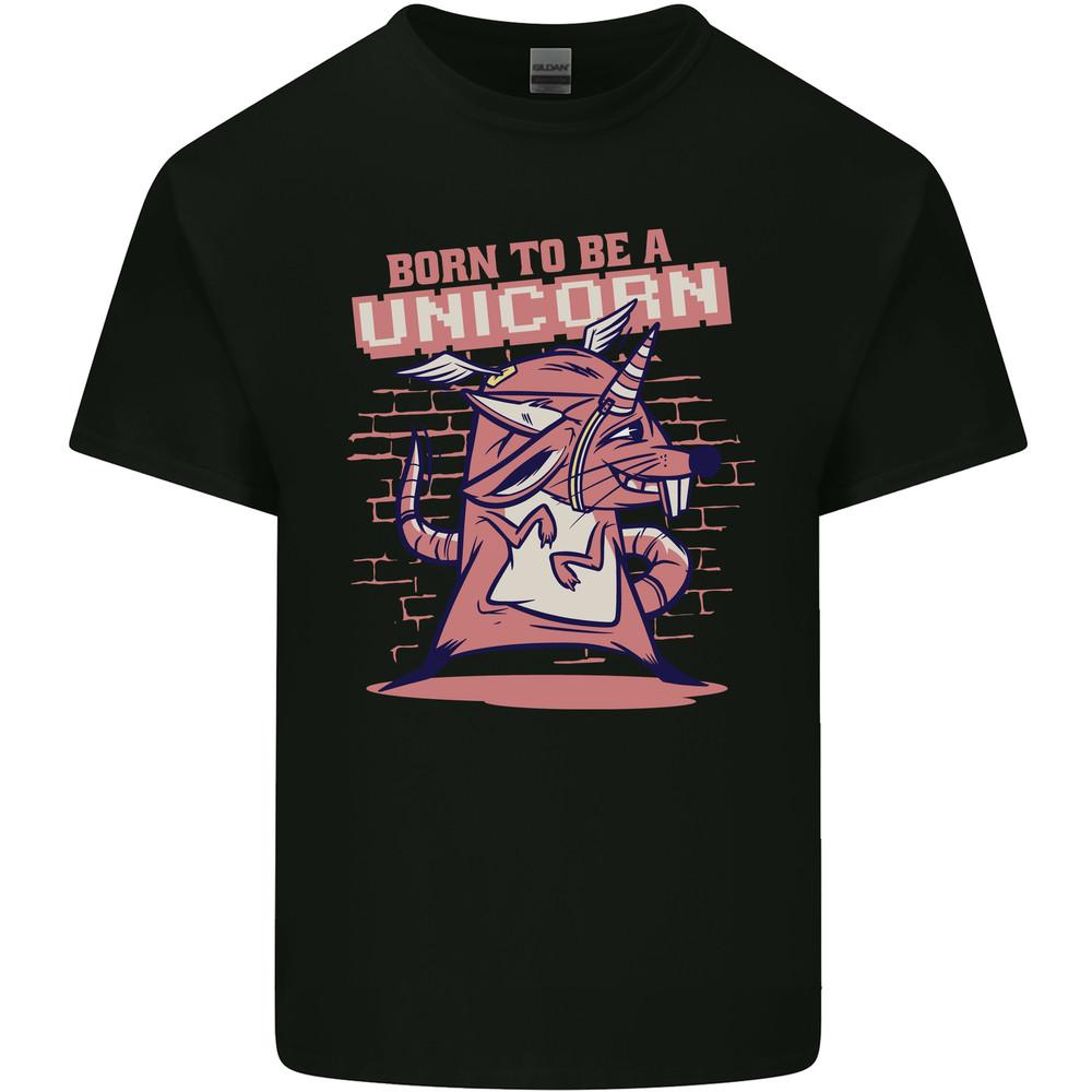 A Rat Born To Be a Unicorn Funny Mens Light Cotton T-Shirt Unisex T-Shirt M