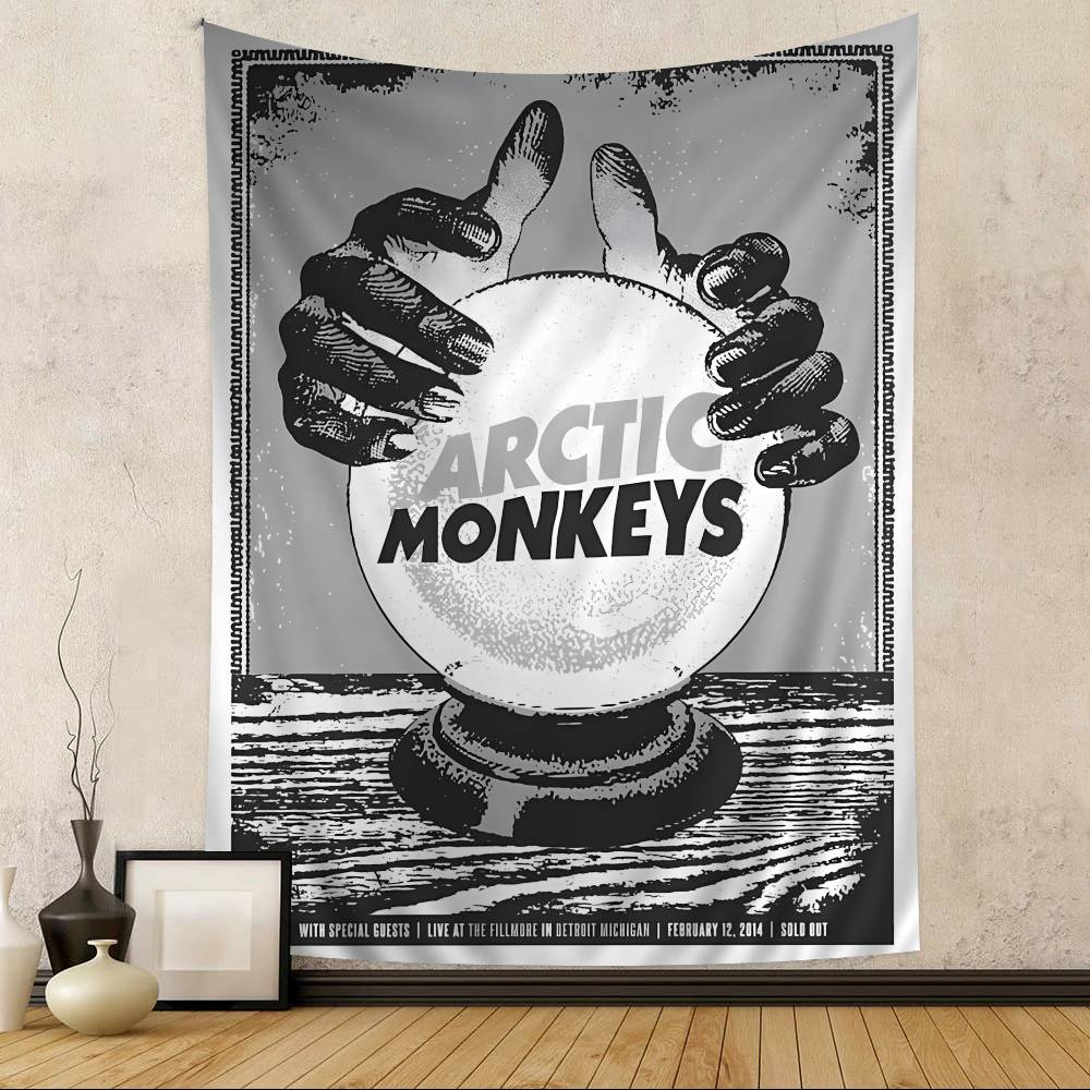 Vintage Arctic Monkeys Rock Band Music Printed Large Wall Tapestry Art Science Fiction Room Home Decor Decor Blanket