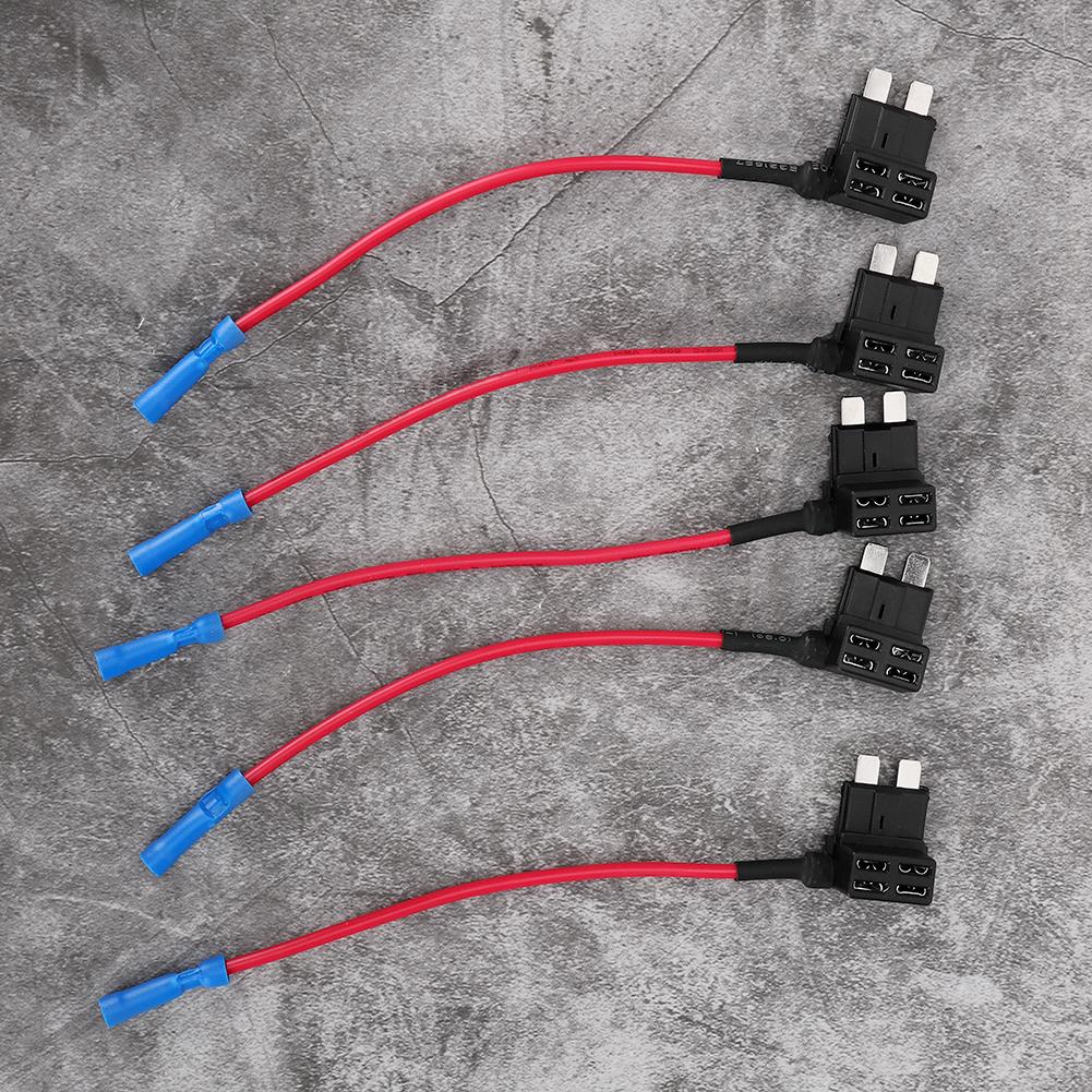 5Pcs Car Additional Circuit Medium Standard Blade Fuse Box Block Holder