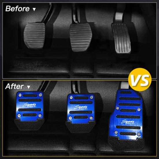 Blue Universal Non-Slip Automatic Gas Brake Foot Pedal Pad Cover Car Accessories