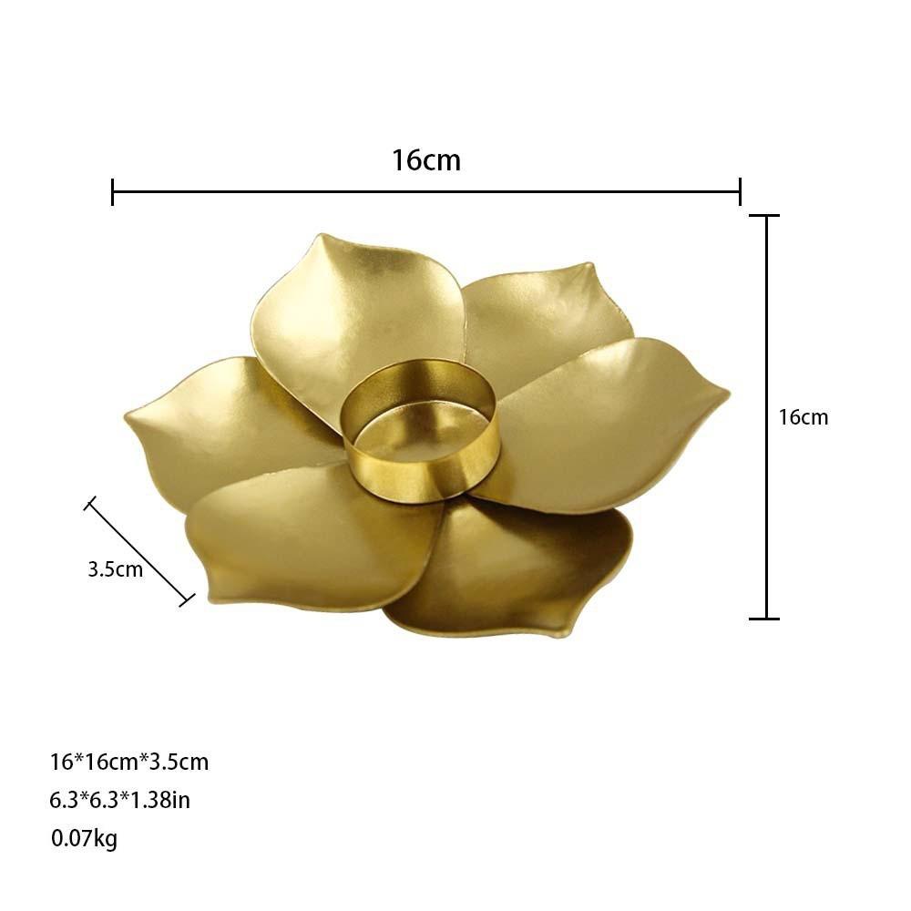 Rust-proof Lotus Tealight Holder Iron Candle Holder Stable Desktop Candle Cup Indoor Home Decor B