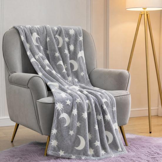 Manta para Siesta, Manta de Franela Gruesa de Doble Cara, Ligera con Tejido Antiestático, Manta Decorativa No Propensa a Encogerse para Todas las Estaciones