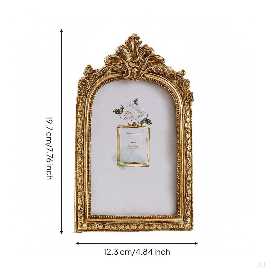 Vintage Arched Photo Frame Ornate Embossed Interior Decorative Piece
