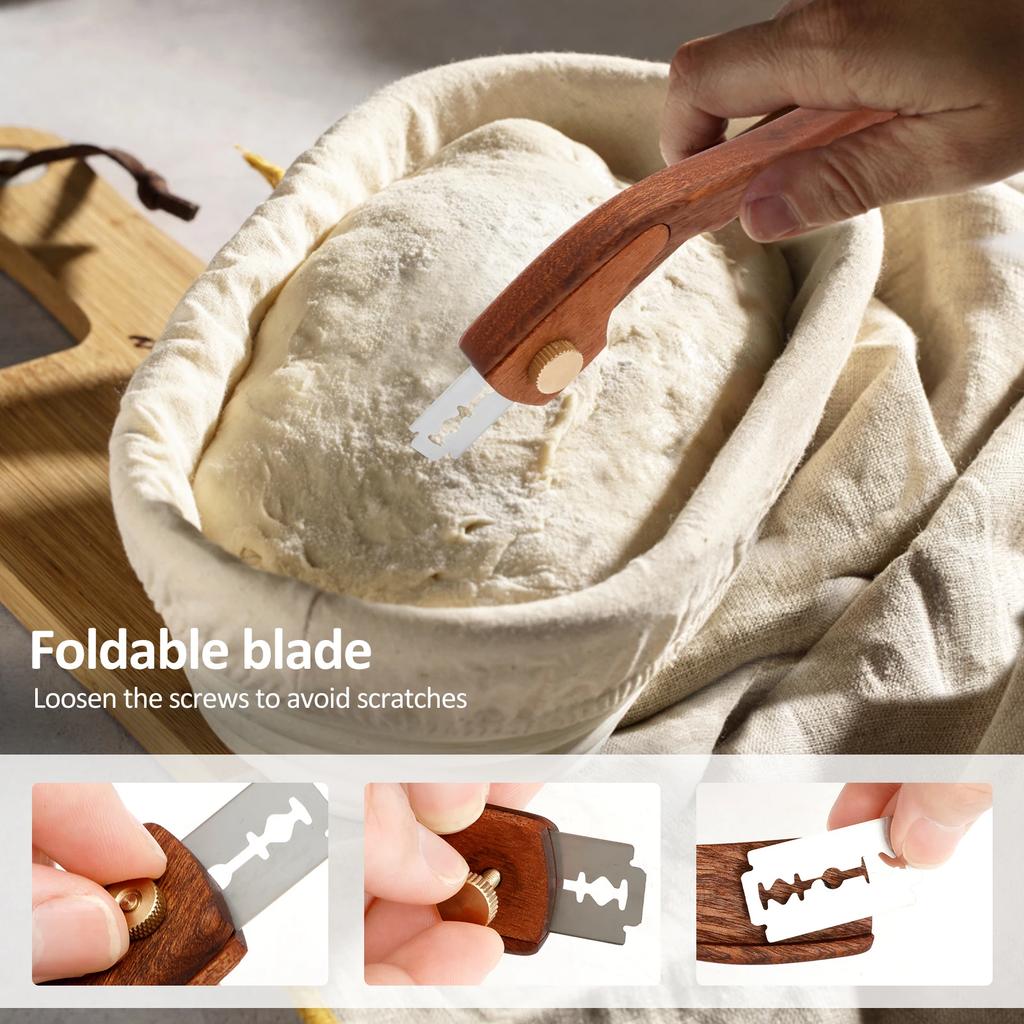 Bread Cutter French Bread Scoring Lame Dough Slashing Tool with 5 Blades Bread Scoring Knife Baking Tool Sourdough Toast Knifes