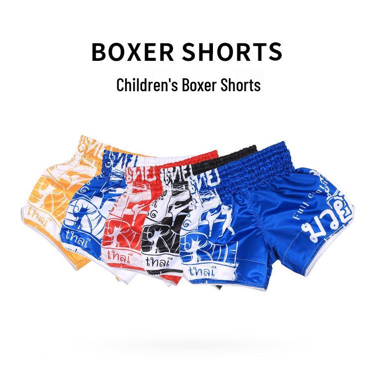 Dětská tréninková souprava Wushu & Muay Thai - Prodyšné, zářivé boxerské šortky