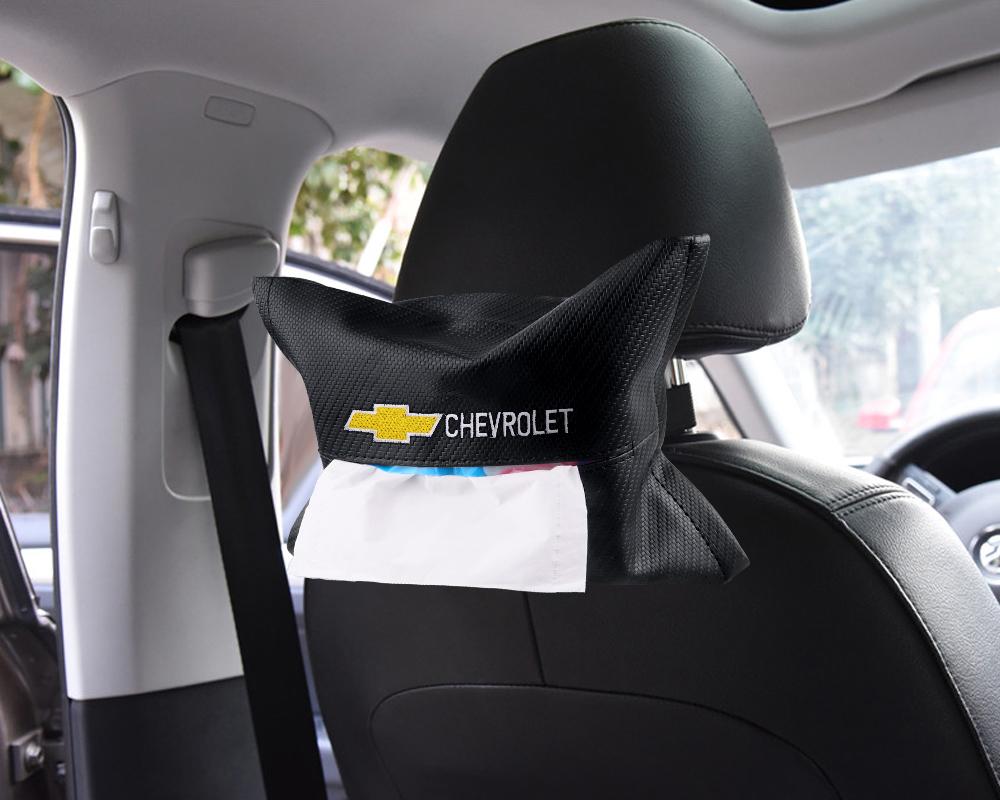 Car Carbon Fiber Tissue Storage Hanging Bag Car Seat Decoration For Chevrolet Cruze Lacetti Sonic Spark Sail Aveo T250 Cobalt