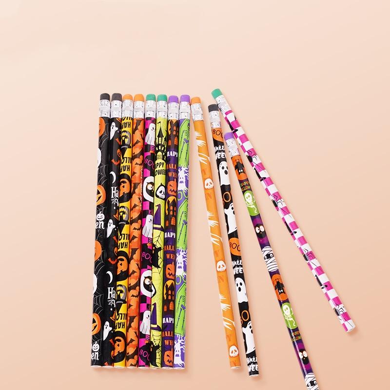12/24/36 Pcs Halloween Christmas Theme Wooden Pencil Student School Stationery Halloween Party Gifts Supplies For Children