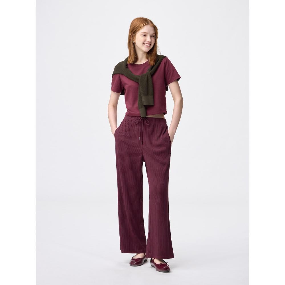 

Gu By Uniqlo Брюки в рубчик на резинке 65.0см 19 WINE/XS