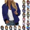 Women Casual Long Sleeve Zipper Slim Tops Outerwear Cardigan Shirt Jacket For Women
