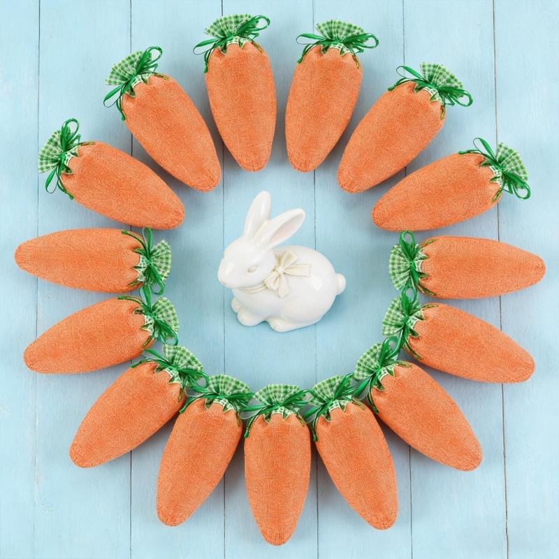 Pack Of 16 Easy Closure Drawstring Carrot Bags Gift Wrapping Bag For Quick Gift Packaging And Small Item Organization