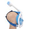 Full Face Snorkel Goggles Liquid Silicone PC Anti Fog Anti Leak 180 Degree Panoramic View Snorkeling Face Cover Blue S M