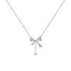 Titanium Steel Necklace: Non-Fading, Flashing Bow, Versatile Tassel Clavicle Chain for a Light Luxury Look