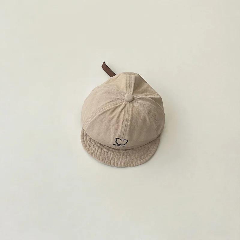 

Цельнокроеная бейсболка для маленьких мальчиков, корейская модная простота, стильная козырек для маленького мальчика, весенне-летняя дорожная солнцезащитная кепка