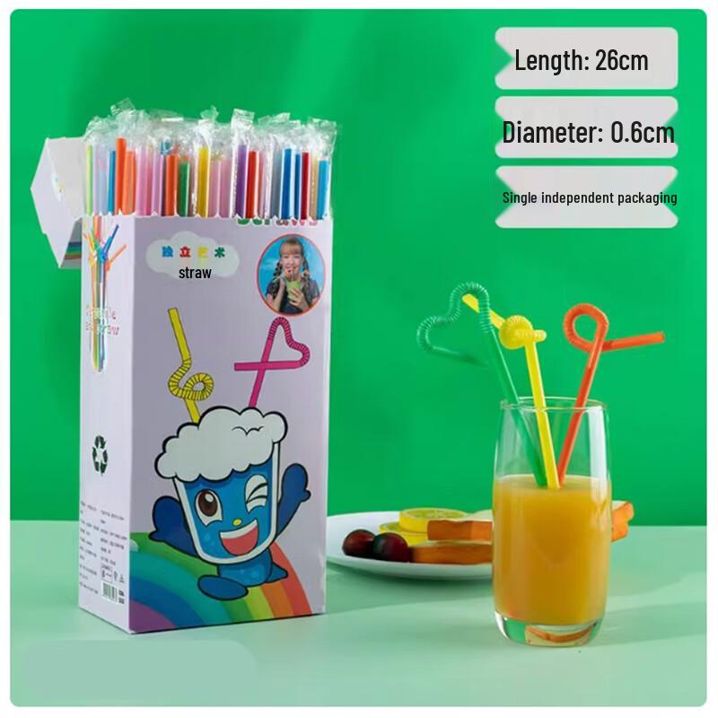 Saint Bile Individually Wrapped Curved Drinking Straws