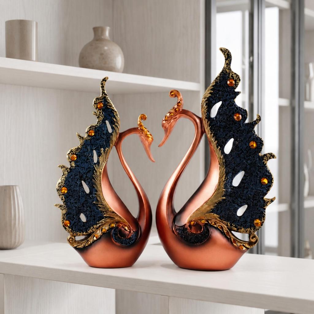 Peacock Figurines Ornate Figurine European-Style Resin for