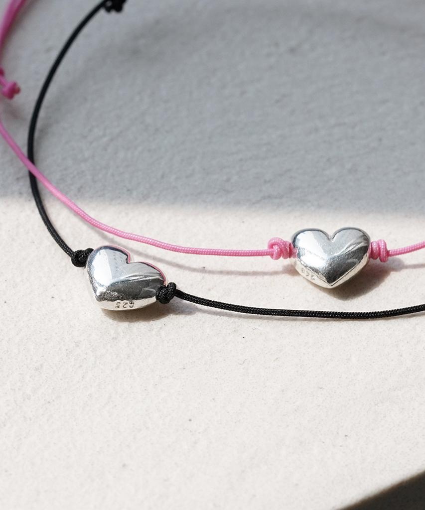 Alleun Silver 925 Friendship Heart Knot Thin Silver Bracelet