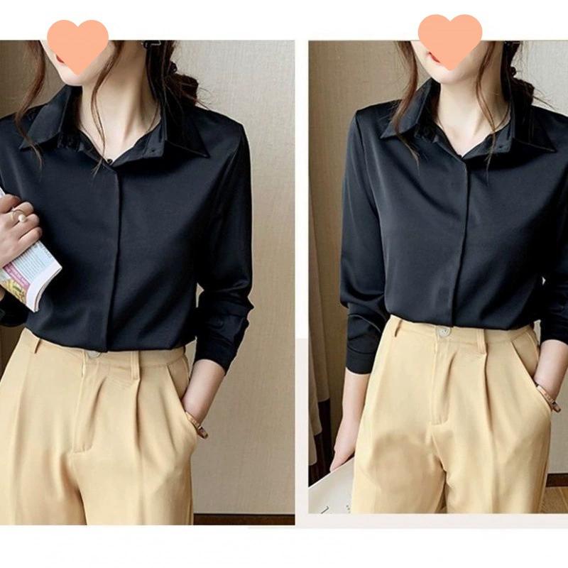 Bílá košile proti vráskám pro studentky, Pracovní oděv bez vrásek a žehlení, Tenký design, Jarní a letní korejská verze, Niche košile