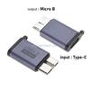 R6FF Aluminum Alloy Type C/USB to MicroB Converter 10Gbps Data Sync Cable for Phones External Hard Disk Drives