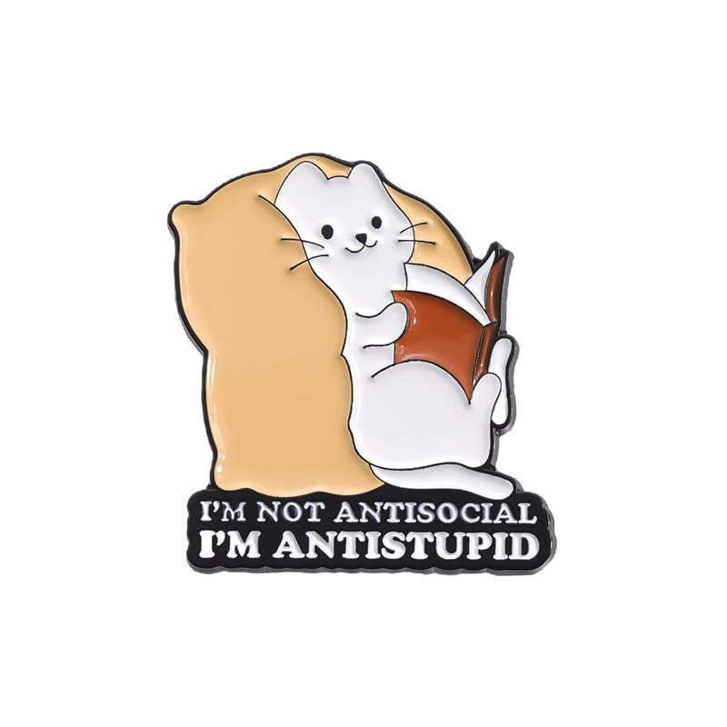 Mental Health Animal Enamel Pins Go Away I'm Introverting It Is What It Is And It's Autism Brooches Lapel Badge Jewelry Gifts
