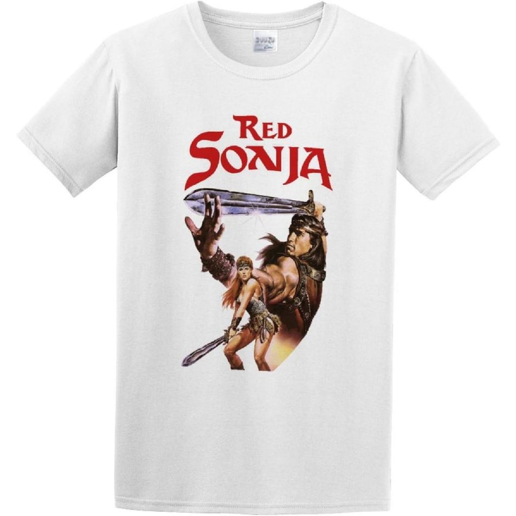 SPECIRL T-Shirt Round Neck Red Sonja enegger 80S Movie Film Conan Vintage Gift Tee 102 White