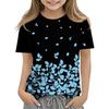Children's Casual Versatile Pattern Children's Women's Short Sleeved Round Neck T-shirt