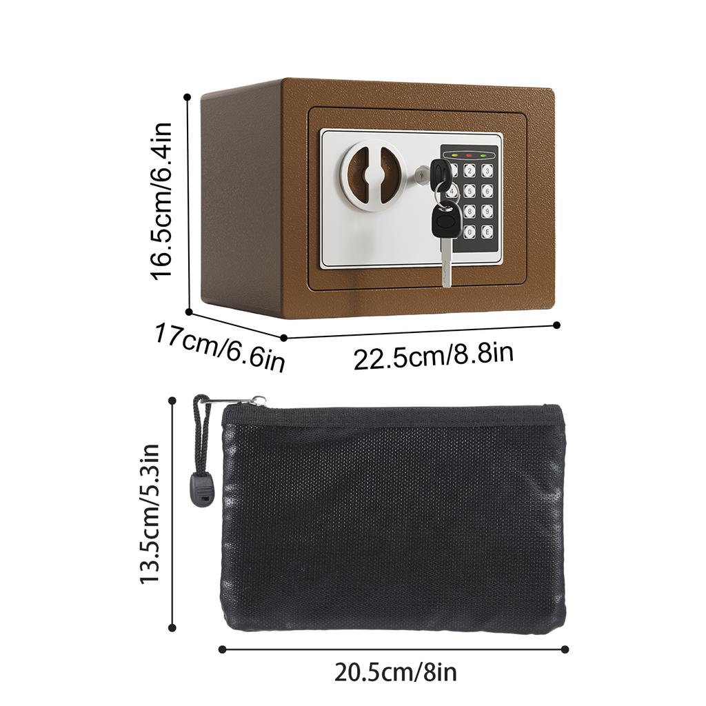 Home Safes Fireproof Waterproof Box + Document Bag with Coin Slot Keypad Digital Home Security for Documents Money Gold