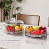 Clear 4 Section Rotating Cold Storage Tray for Parties Snacks Veggies Ideal for Outdoor Gatherings Barbecues Storage